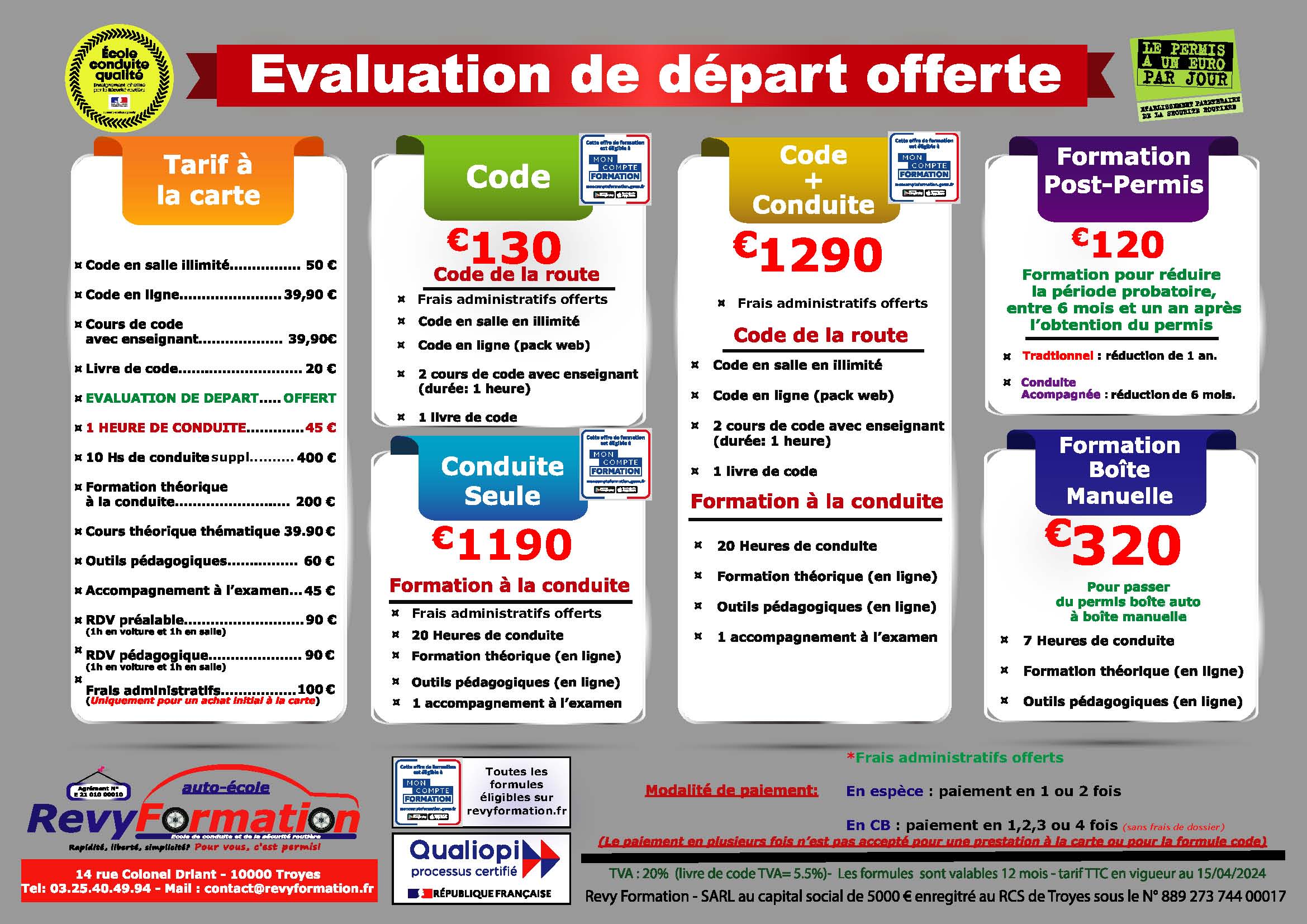 tarifs page 1
